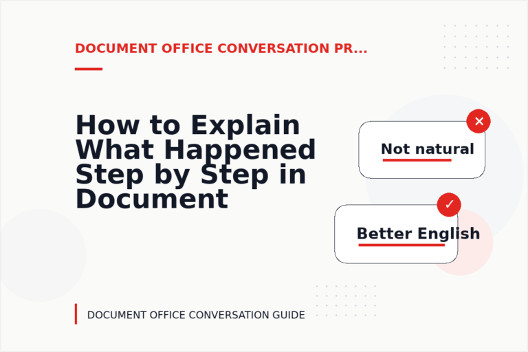 How to Explain What Happened Step by Step in Document Office Conversation English How to Explain What Happened Step by Step in Document Office Conversation English