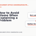 How to Avoid Blame When Explaining a Problem in Document Office Conversation English