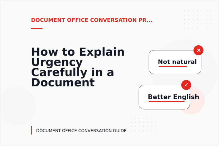 How to Explain Urgency Carefully in a Document Office Conversation