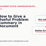 How to Give a Useful Problem Summary in Document Office Conversation English