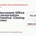 Document Office Conversation Practice: Closing Lines and Follow-Ups